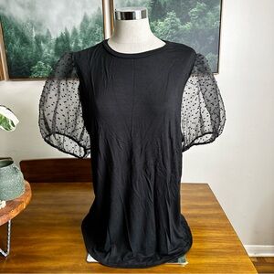 Ragdoll Black Top Puffy Sleeves 3X